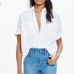 Madewell white cotton oversized courier shirt